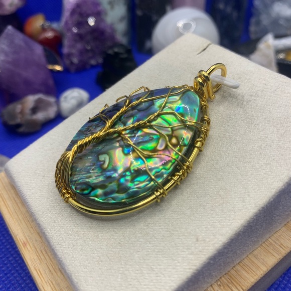 Fabulous Golden Copper Wire Wrapped Tree of Life Genuine Abalone Pendant‼️SOLD‼️ - Picture 3 of 14